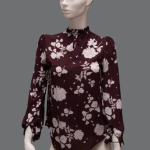 Camicia Bordeaux Floreale Donna 40IT - 1 Pezzo