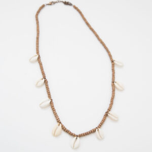 Collana Marrone in Legno e Conchiglie - 1 Pezzo