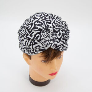 Turbante Bianco Nero Donna - 1 Pezzo