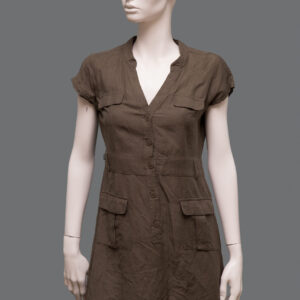 Abito Marrone Donna S Lino - 1 Pezzo