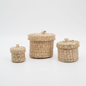 Contenitori Vimini D15xP12cm - 3 Pezzi