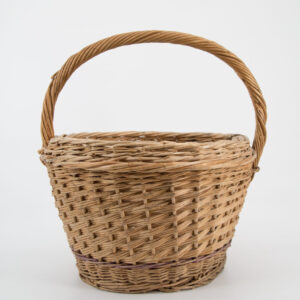 Cestino  In Vimini Con Manico H40xD33cm - 1 Pezzo