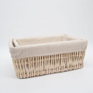 Cestino In Vimini Chiaro L51xH20cm - 2 Pezzi