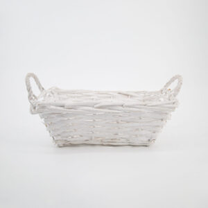 Cesta In Vimini Bianco L26xH12cm - 1 Pezzo