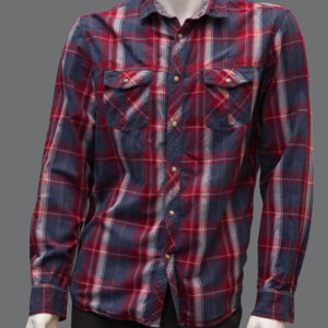 Camicia Blu Fantasia Quadri Uomo L Cotone - 1 Pezzo