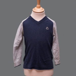 Maglietta Blu e Grigio Bimbo 4-5 Anni Cotone - 1 Pezzo