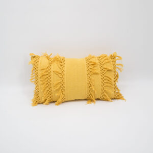 Federa Cuscino Giallo Con Frange - 1 Pezzo