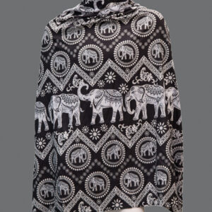 Foulard Bianco e Nero Fantasia Elefanti - 1 Pezzo