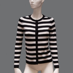 Cardigan Bianco e Nero Donna XL Cotone - 1 Pezzo