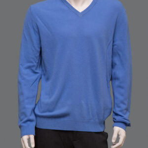 Maglione Azzurro Scollo V Uomo L Lana - 1 Pezzo