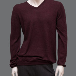 Maglione Bordeaux Scollo V Uomo XL Lana - 1 Pezzo