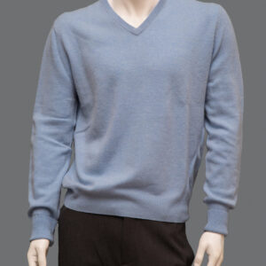 Maglione Azzurro Scollo V Uomo XL Cashmere - 1 Pezzo