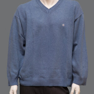 Maglione Azzurro Scollo V Uomo XXL Cotone - 1 Pezzo