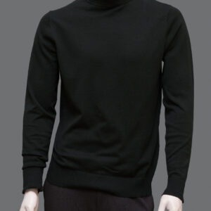 Maglione Nero Dolcevita Uomo L Lana - 1 Pezzo