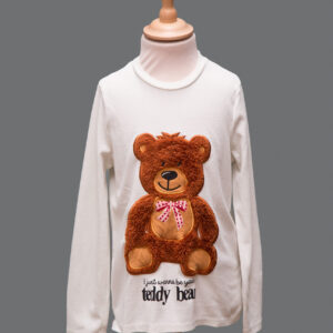 Maglietta Bianca Orsacchiotto Bimbo 6-7 Anni Cotone - 1 Pezzo