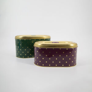 Scatola Latta Oro a Pois - 3 Pezzi