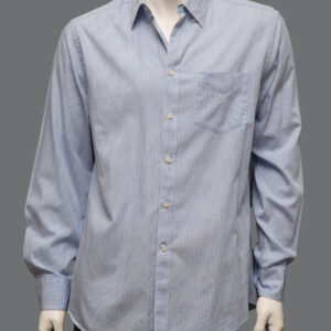 Camicia Fantasia Quadri Azzurra Uomo 42IT Cotone - 1 Pezzo
