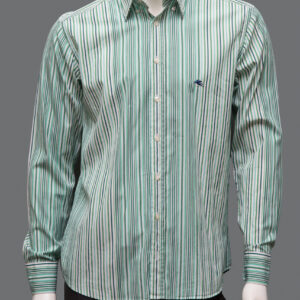 Camicia Fantasia Righe Verdi Uomo M Cotone - 1 Pezzo