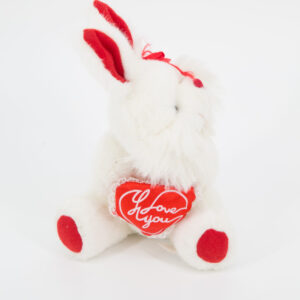 Peluche Coniglio Bianco con Cuore - 1 Pezzo
