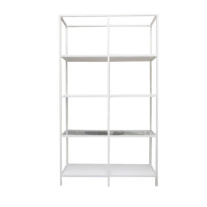 Libreria Bianca in Metallo L100xH175xP37cm - 2 Pezzi