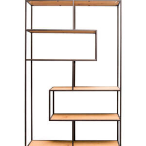 Libreria Legno e Metallo L114xH185xP35cm - 1 Pezzo
