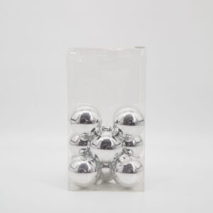 Palline di Natale Argento Medie - 12 Pezzi