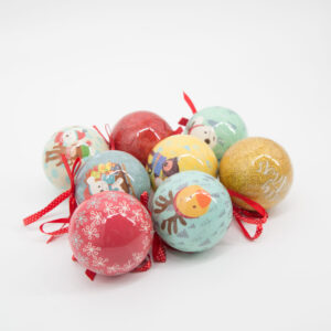 Palline di Natale Multicolore Medie - 7 Pezzi