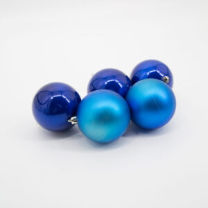 Palline di Natale Blu Grandi - 5 Pezzi