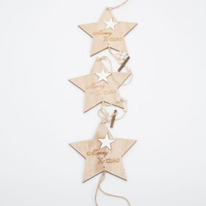 Decorazioni Stelle in Legno - 3 Pezzi