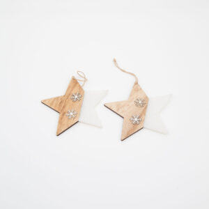 Decorazioni Stella Bianche e Beige - 2 Pezzi