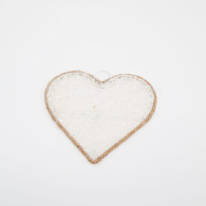 Decorazione Vimini Cuore Bianco - 1 Pezzo