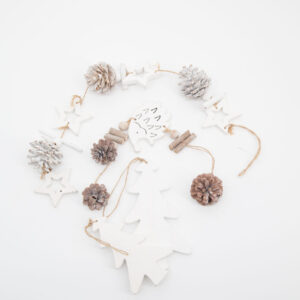 Decorazione Natalizia Bianca e Beige - 1 Pezzo