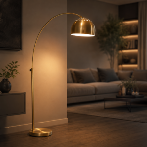 Lampada da Terra ad Arco Dorata