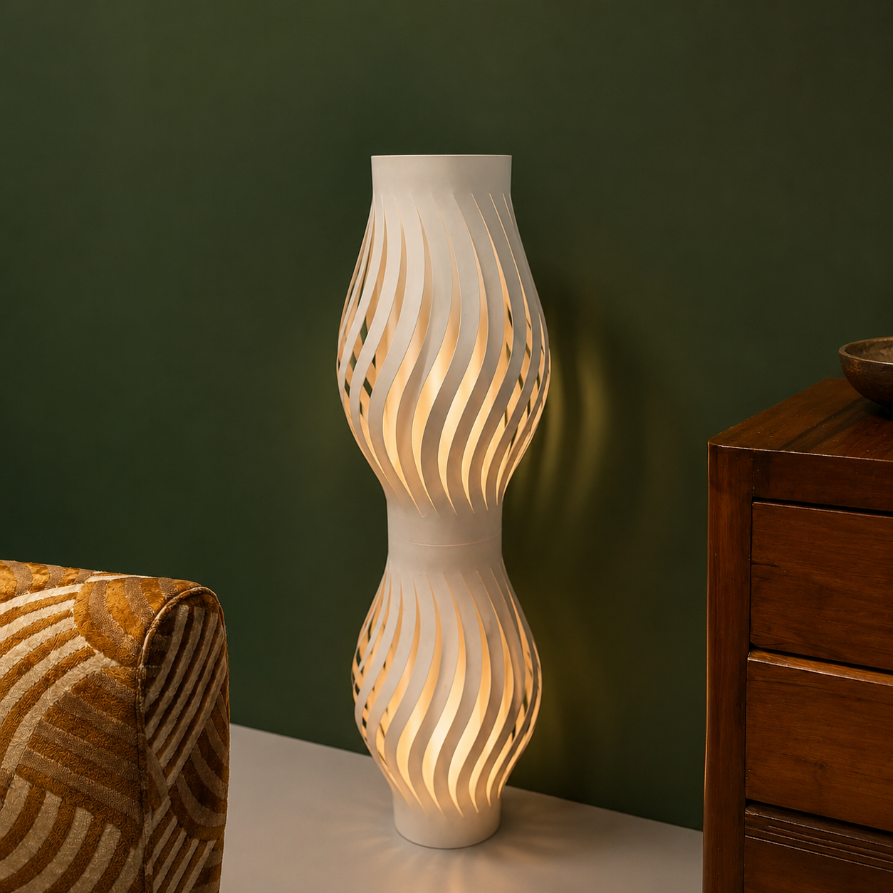 Lampada da Terra Scultorea Design Moderno - immagine 2