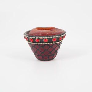 Portacandela Rossa e Nera H6cm - 1 Pezzo