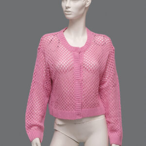 Cardigan Rosa Trasparente Donna M - 1 Pezzo