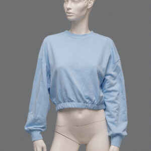Felpa Corta Azzurra Donna M Cotone - 1 Pezzo