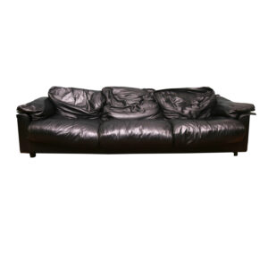 Divano In Pelle Nero 235x80x70