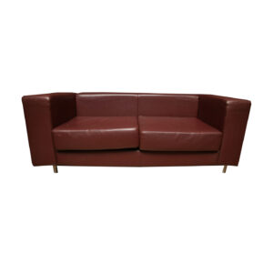 Divano In Pelle Marrone 174x64x72
