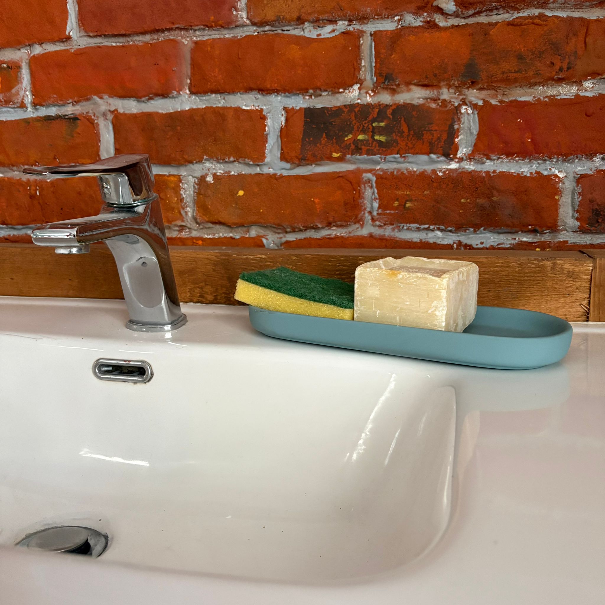 Vassoio Ovale Decorativo Azzurro Pastello - immagine 2