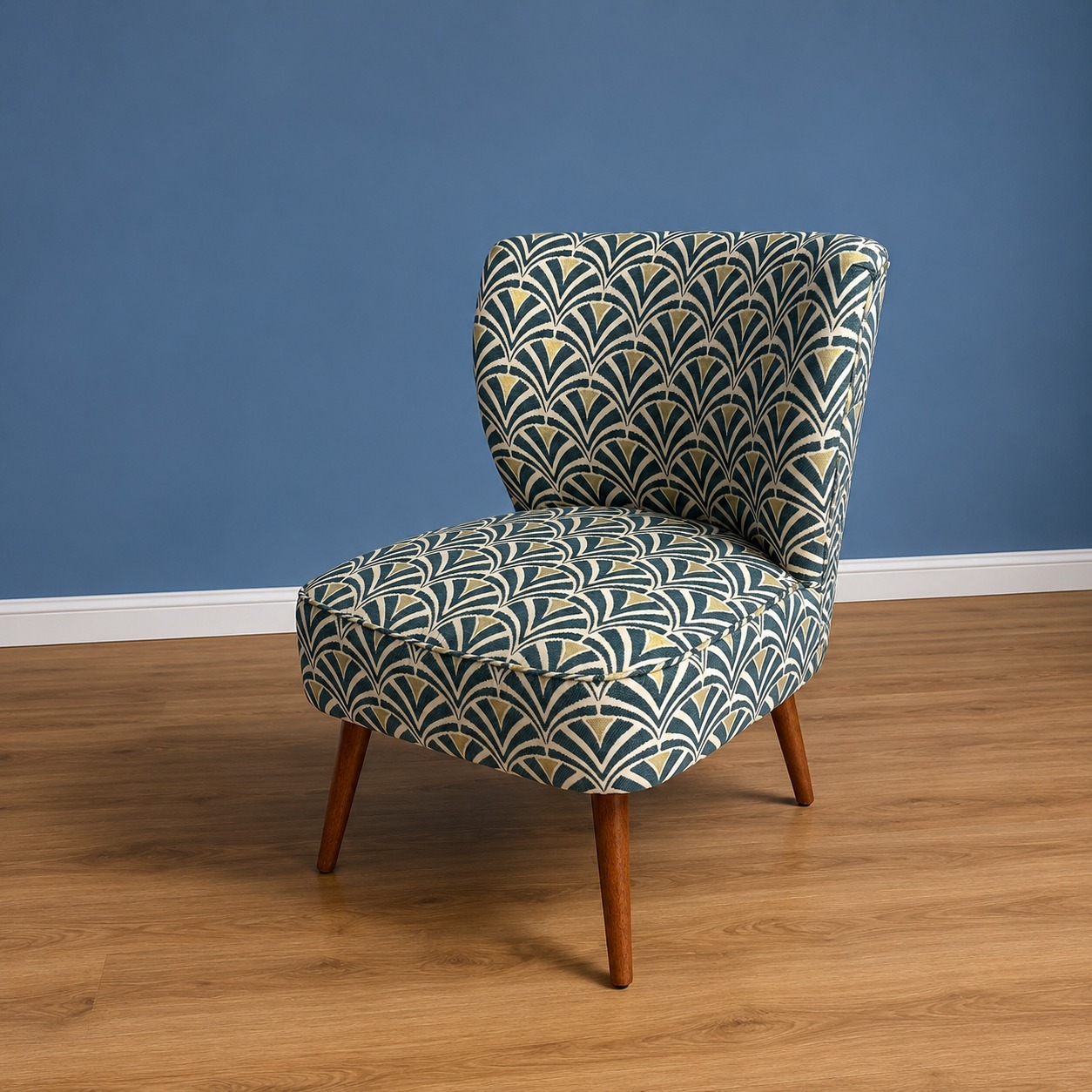 Poltrona Accent Art Déco con Motivo a Ventaglio - immagine 2