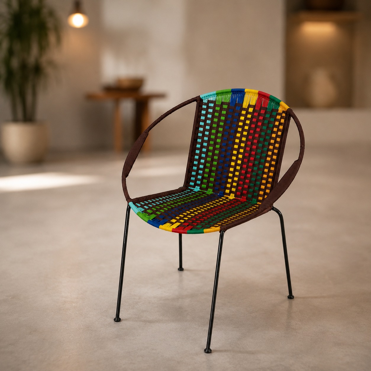 Sedia Design Intrecciata Multicolore - immagine 2