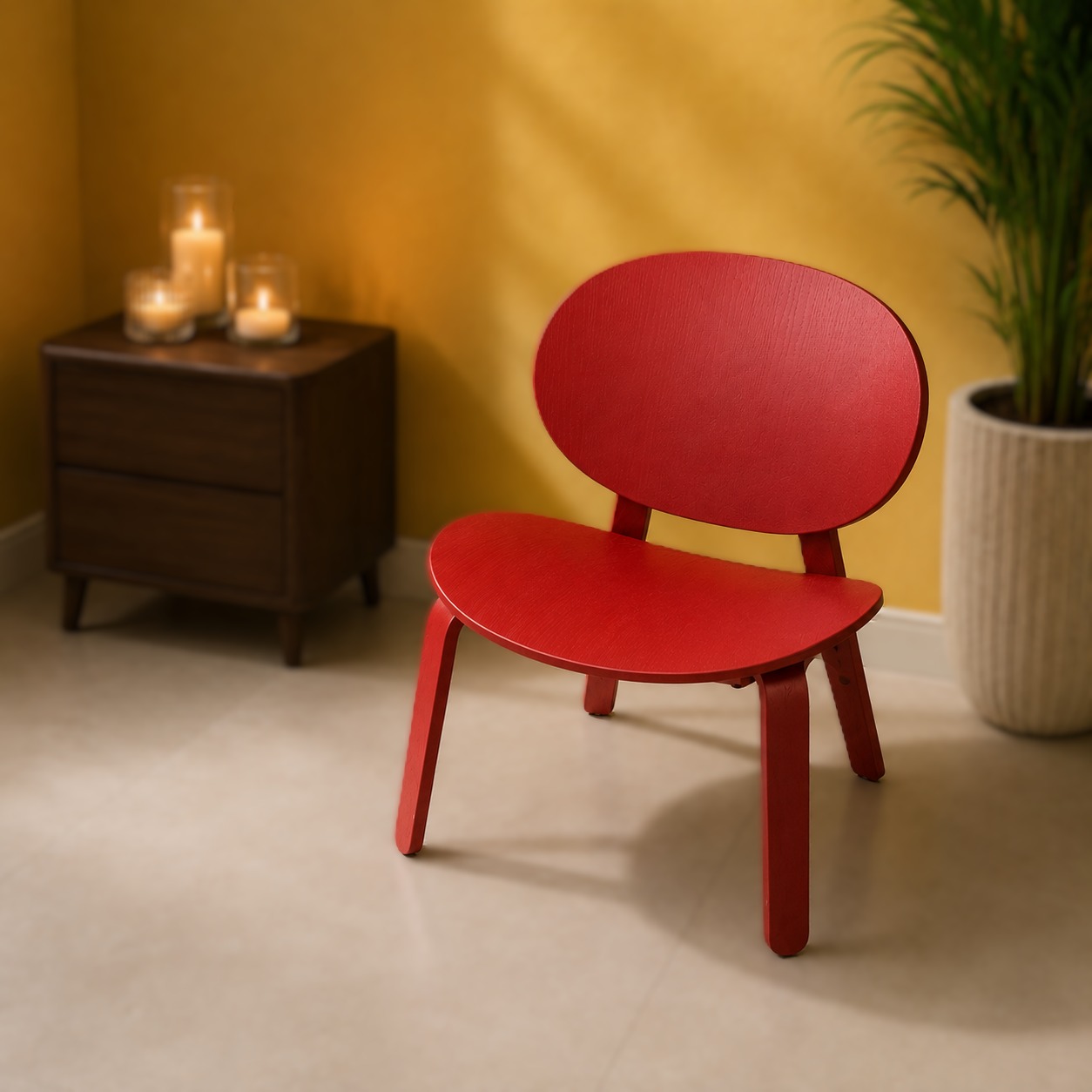 Sedia Design Curvo Rossa - immagine 2