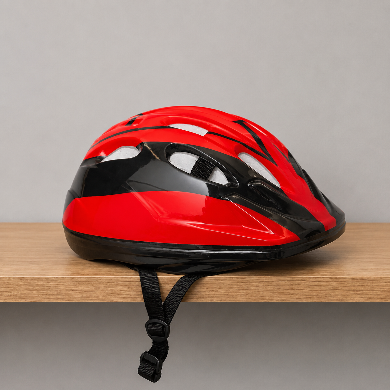 Casco da Bicicletta Sportivo Rosso e Nero - immagine 2
