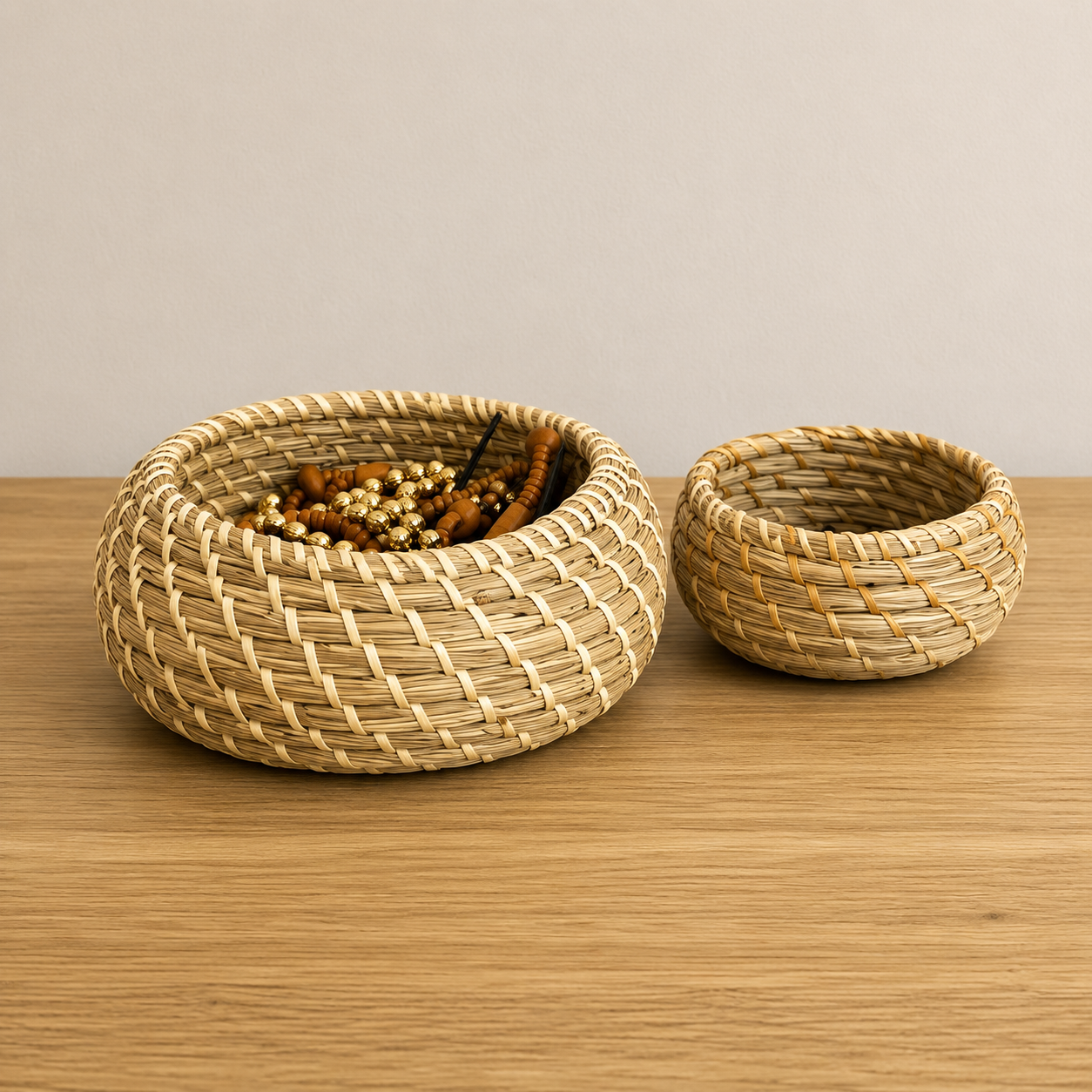 Set di Cesti in Paglia Intrecciata - immagine 2