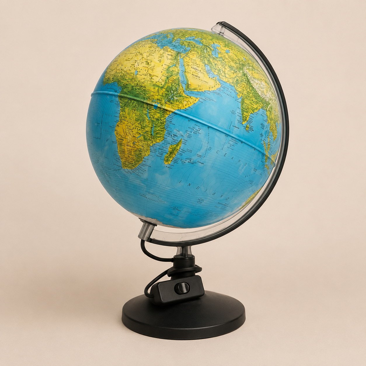 Mappamondo Terrestre Illuminato con Base Nera - immagine 2