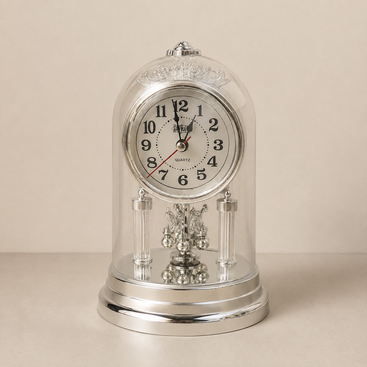 Orologio da Tavolo Decorativo con Cupola e Dettagli Argentati - immagine 2