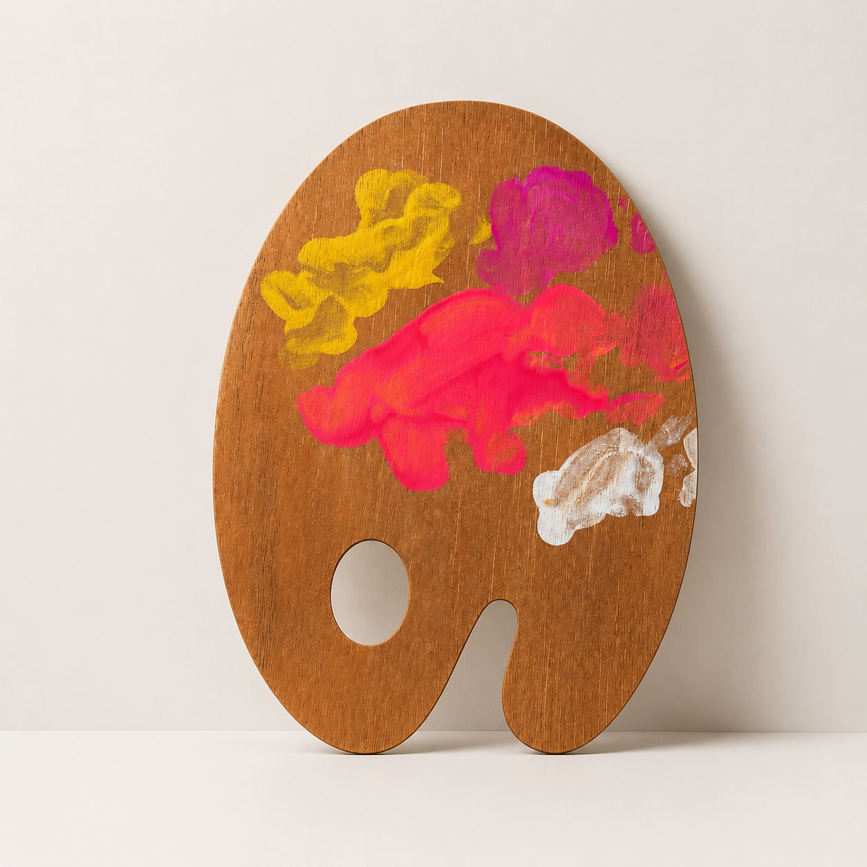 Tavolozza d'Artista in Legno con Colori - immagine 2