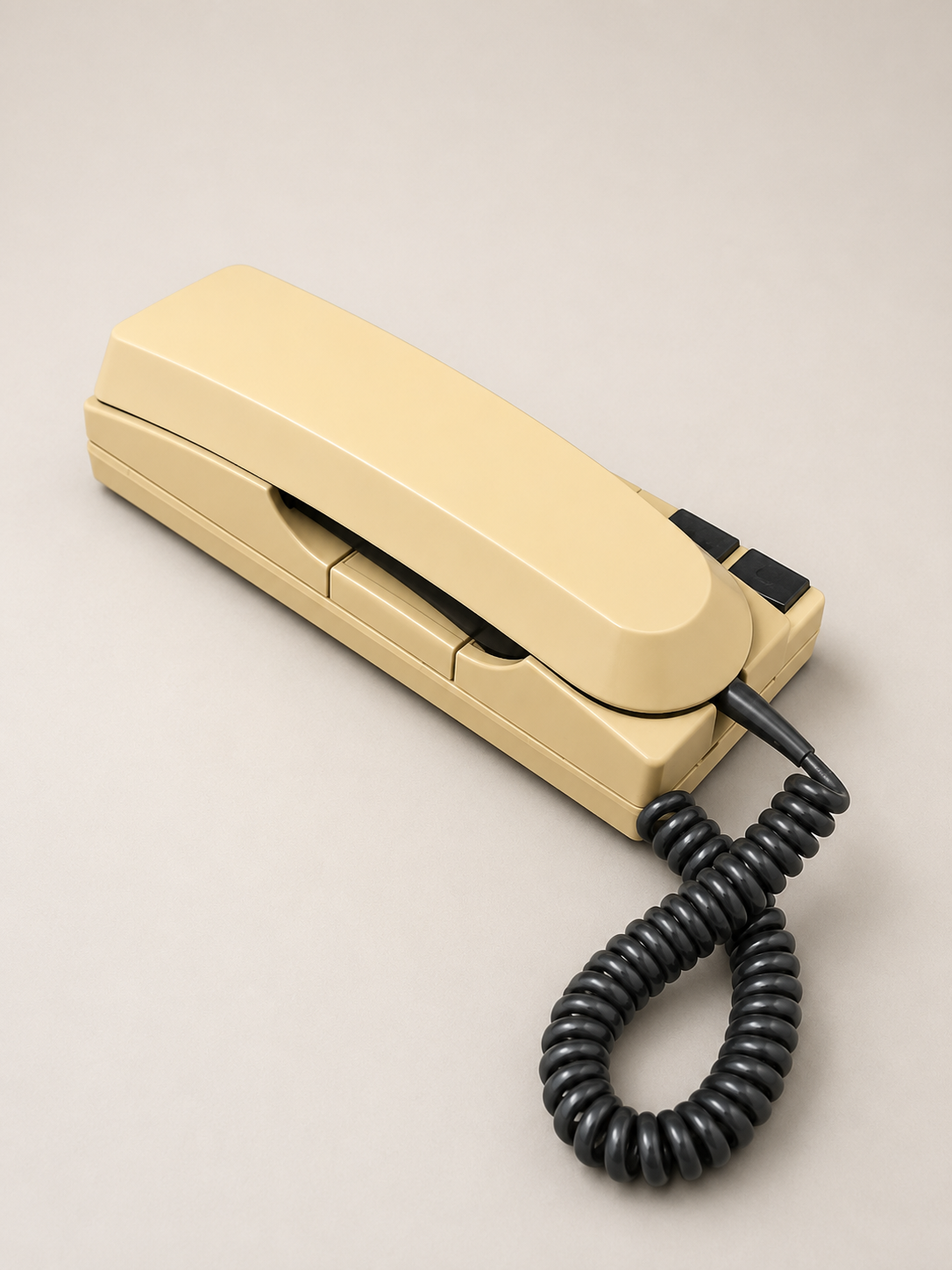 Telefono Fisso Vintage a Pulsanti Beige - immagine 2