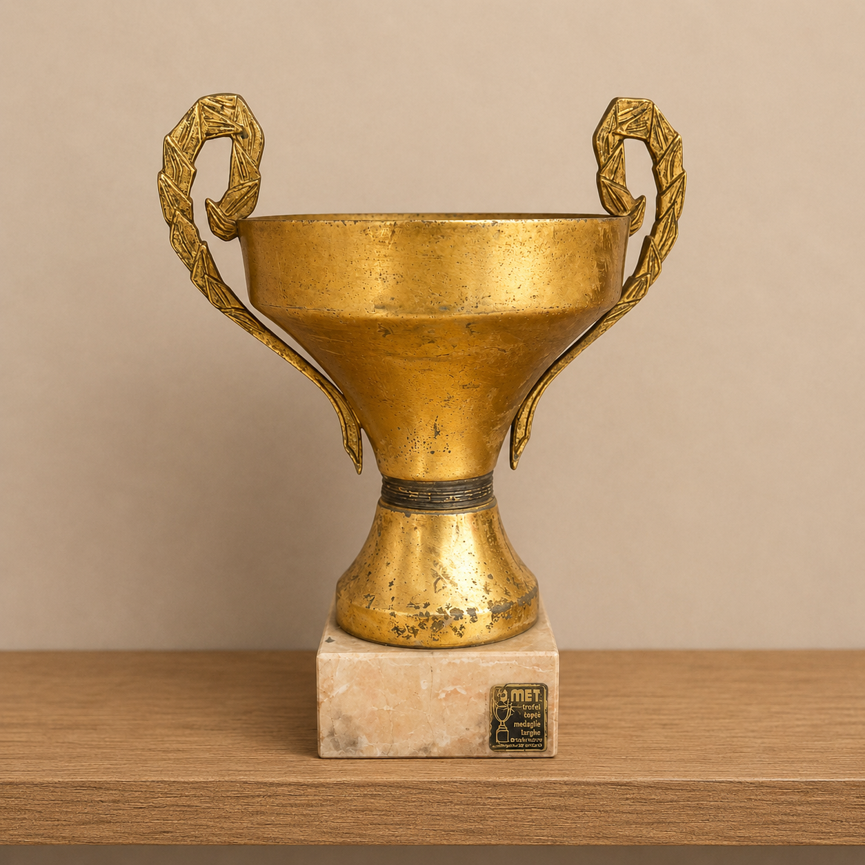 Trofeo Vintage Dorato con Base in Marmo - immagine 2